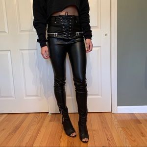I AM GIA Geldof faux leather pants XS 24 0 Black